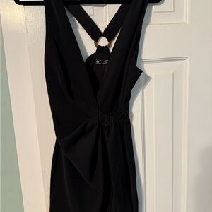 Zara Black Halter Dress with Ring Detail